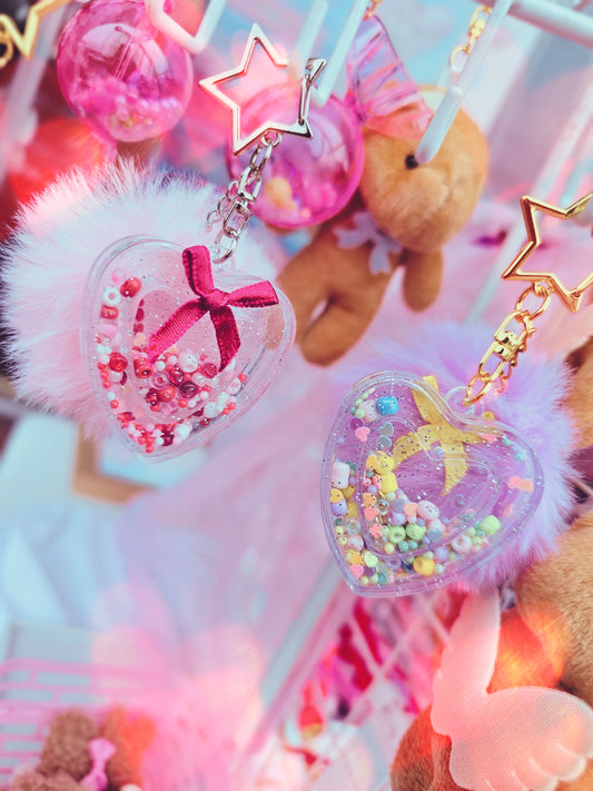 Heart Shaker Charm | Bag Charm | Kawaii Keychain | Decora Kei Charm | Heart Charm