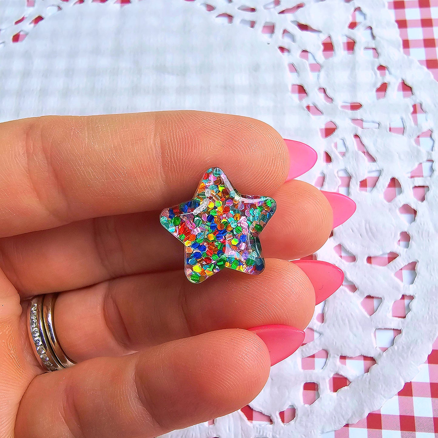 Rainbow Star Pin | Bright Star Brooch | Fairy Kei | Decora Kei | Sweet Lolita Pin