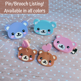 Kawaii Bear Pin | Pastel Bear | Kawaii Brooch | Bear Brooch | Teddy Bear