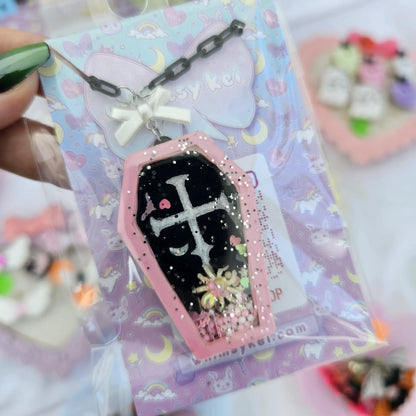 Gothic Coffin Shaker Neckalce | Halloween Shaker | Gothic Necklace | Halloween Necklace