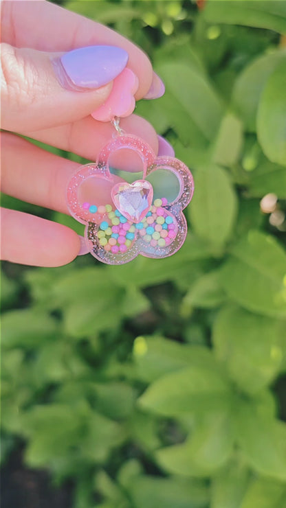 Daisy Shaker Earrings | Spring Earrings | Glitter Earring | Daisy Earrings | Pastel Flowers