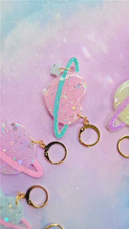 Pastel Planet Earrings | Uchuu Kei Earrings | Fairy Kei | Pastel Earrings |