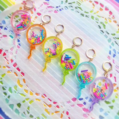 Jelly Balloon Shaker Earring | Glitter Balloon | Birthday Balloon Earrings| Birthday Kei Earrings | Spank Kei | Fairy Kei
