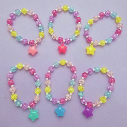 Decora Kei Bracelets | Kawaii Bracelets | Kawaii Kandi | Pink Bracelet | Star Bracelet