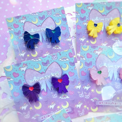 Sailor Moon Bow Stud Earring | Magical Girl Bow Stud Earring | Anime Stud
