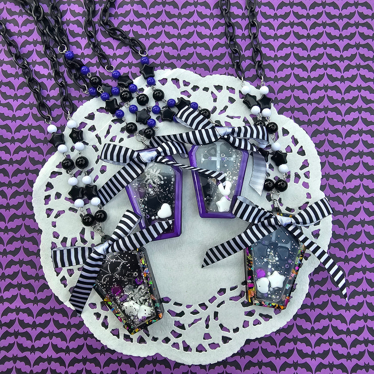 Gothic Coffin Shaker Necklace | Halloween Shaker | Gothic Necklace | Halloween Necklace