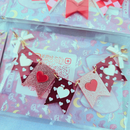 Valentines Banner Necklace | Love Core Necklace | Red and Pink Necklace | Heart Necklace