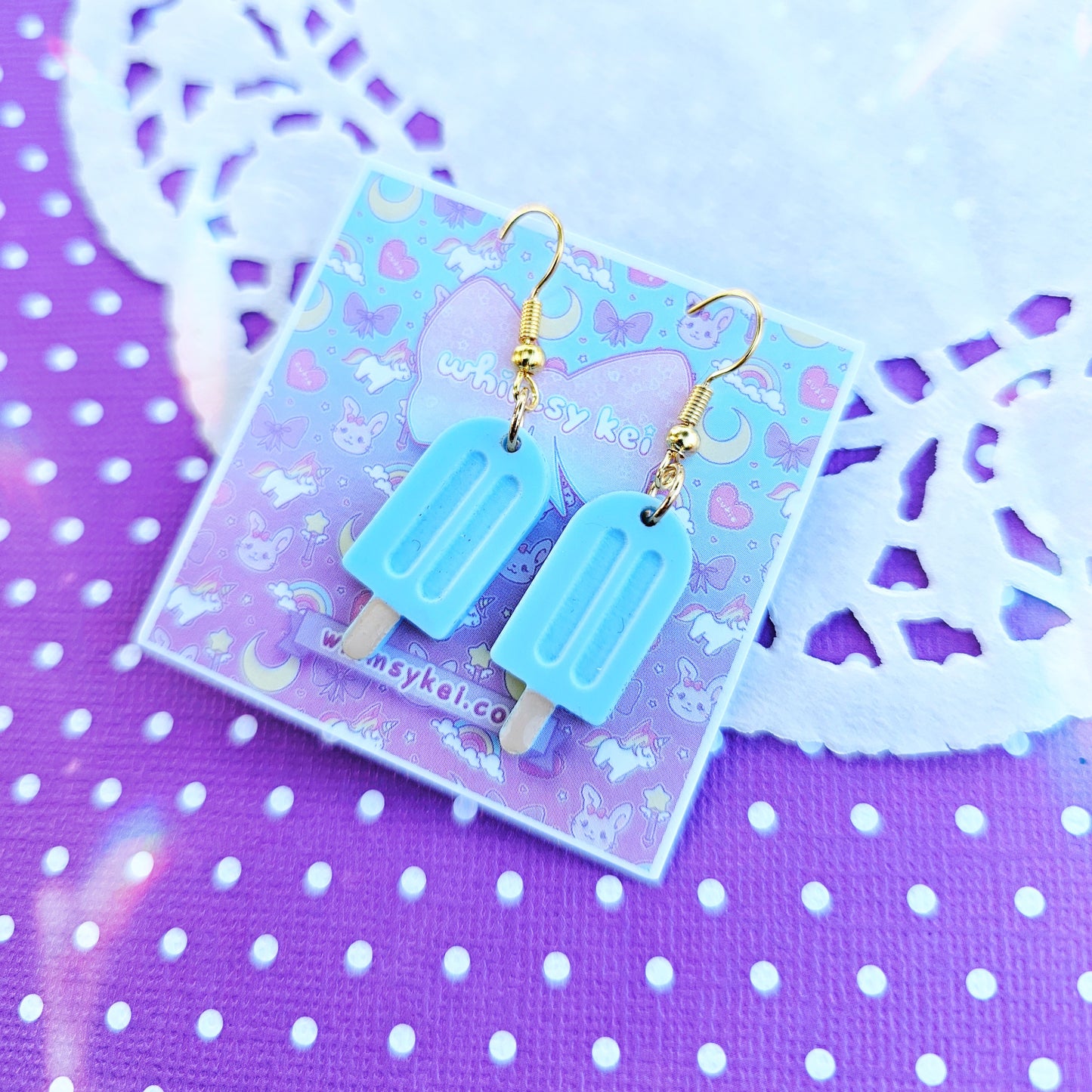 Popsicle Dangle Earrings | Sea Salt Popsicle Earrings | Summer Earrings | Video Game Earrings | Fairy Kei Earrings | Kingdom Hearts Earrings | Kawaii Earrings