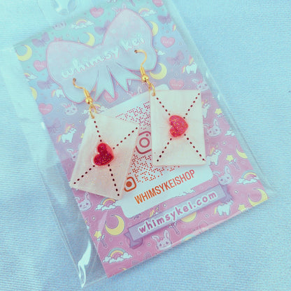 Love Letter Earrings | Valentines Earrings | Loveletter Earrings | Lovecore Earrings