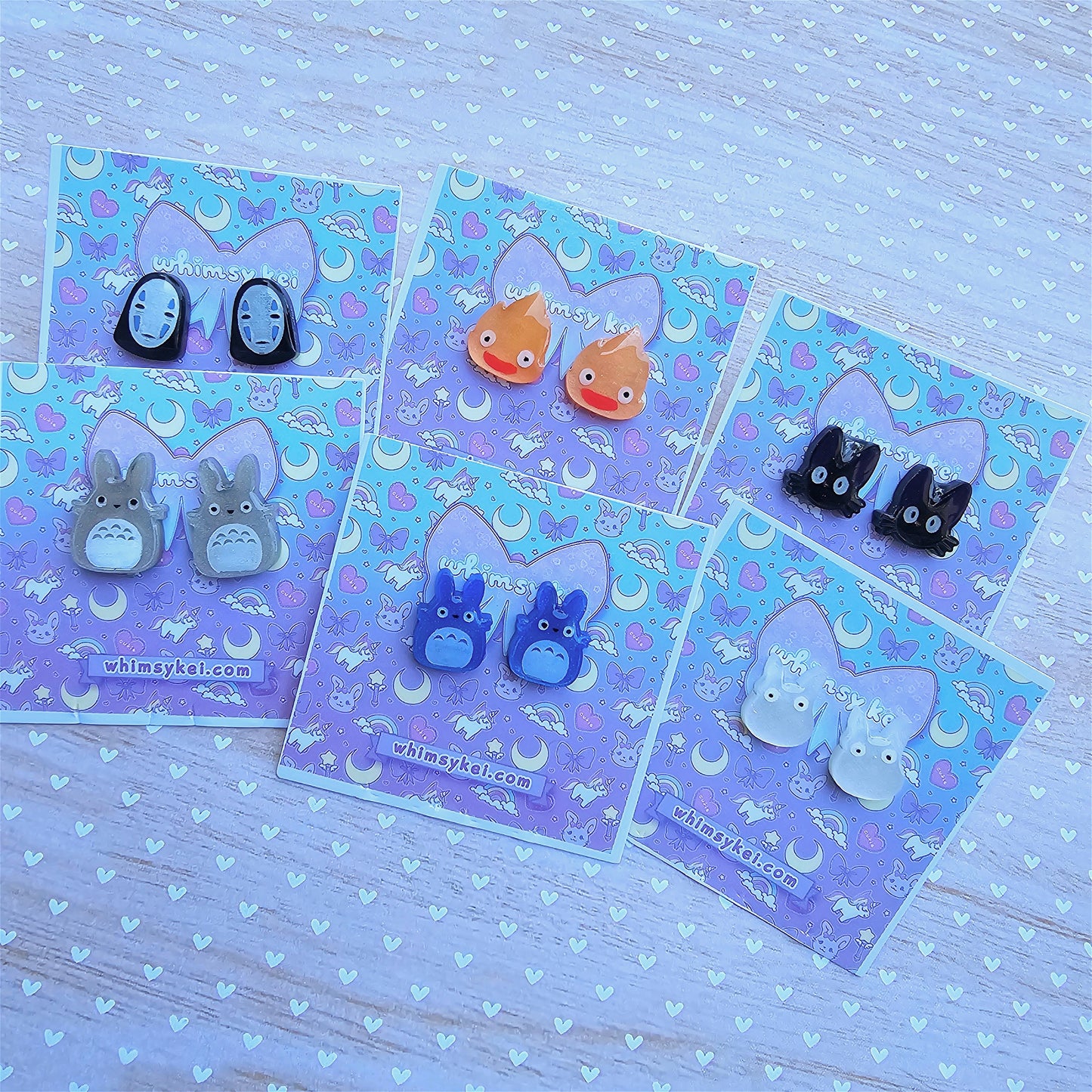 Character Stud Earrings | Anime Inspired Earrings | Cat Earrings | Fire Earrings