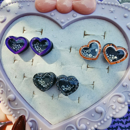 Heart Shaker Earrings | Halloween Heart Earrings | Halloween Earrings | Goth Earrings | Gothic Lolita Earrings
