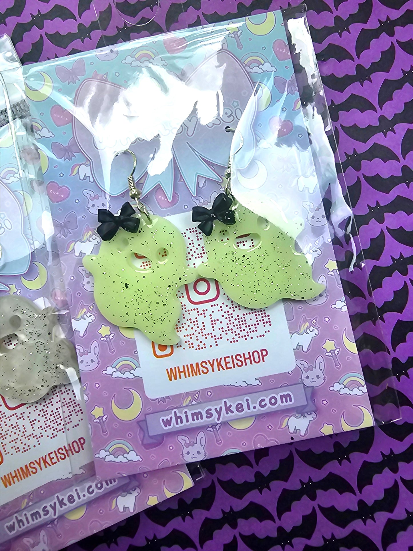 Kawaii Ghost Earrings | Glow in the Dark Earrings | Halloween Earrings