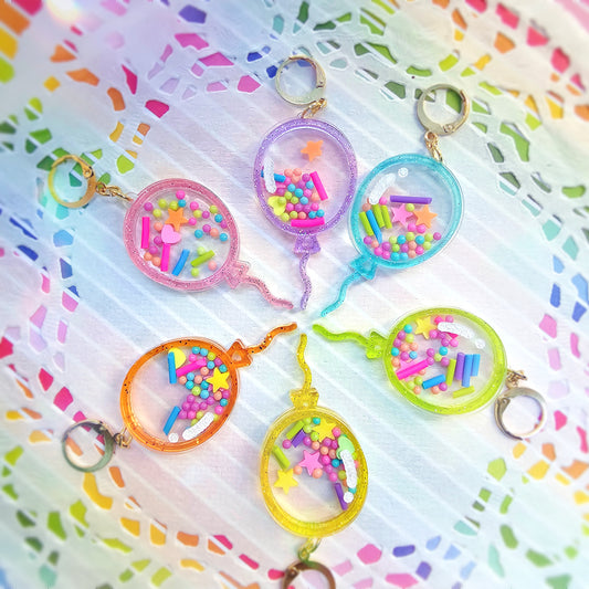 Jelly Balloon Shaker Earring | Glitter Balloon | Birthday Balloon Earrings| Birthday Kei Earrings | Spank Kei | Fairy Kei