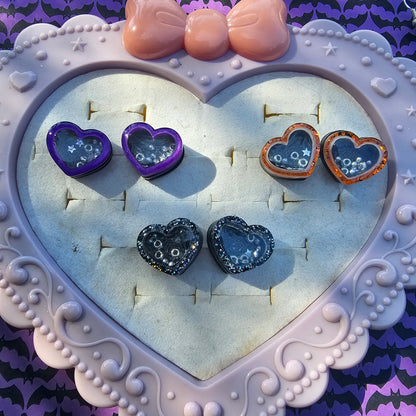 Heart Shaker Earrings | Halloween Heart Earrings | Halloween Earrings | Goth Earrings | Gothic Lolita Earrings