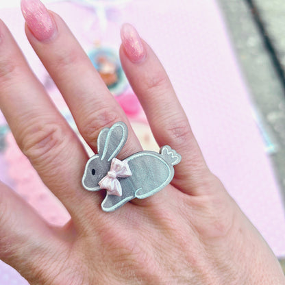 Easter Bunny Ring | Rabbit Ring | White Bunny | Brown Bunny | Easter Ring