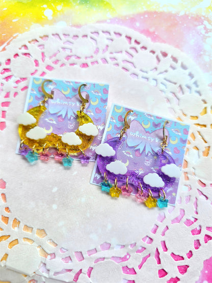 Mini Jelly Moon Earrings | Pastel Moon | Fairy Kei Moon | Decora Kei Earrings | Sweet Lolita Earrings | Pastel Sky | Dreamy Sky