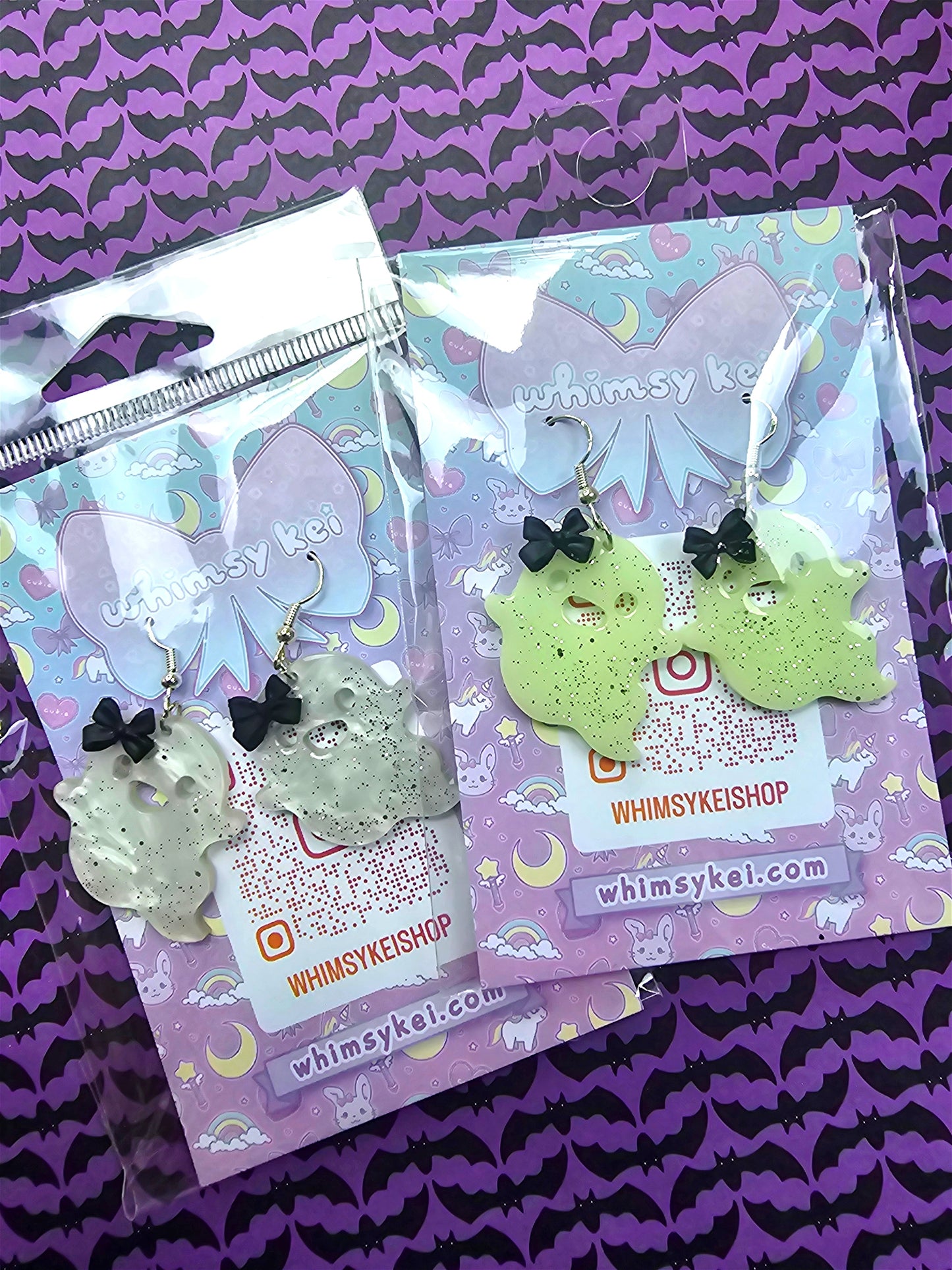 Kawaii Ghost Earrings | Glow in the Dark Earrings | Halloween Earrings