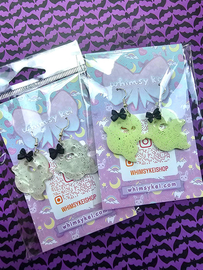 Kawaii Ghost Earrings | Glow in the Dark Earrings | Halloween Earrings