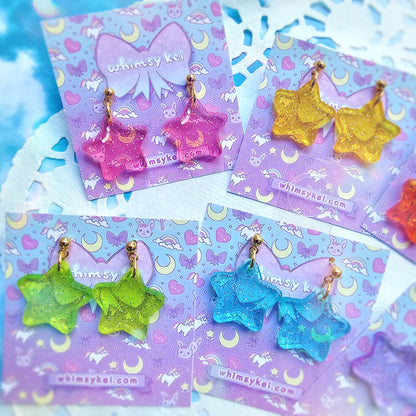 Jelly Star Earrings | Mahou Kei Earrings | Fairy Kei | Star Stud Earrings | Pastel Earrings