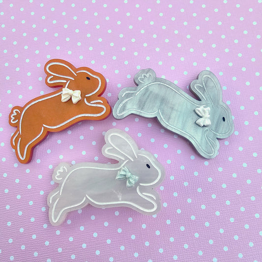 Easter Bunny Hair Clip | Rabbit Hair Clip | White Bunny Clip | Brown Bunny | Easter Clip