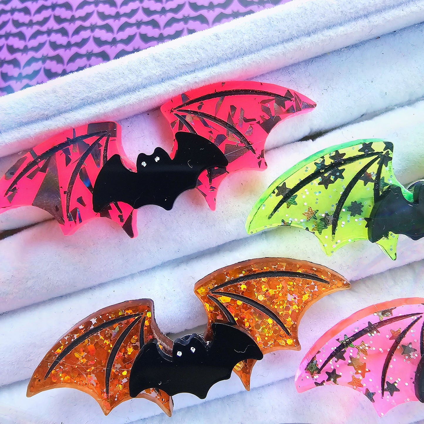 Neon Bat Wing Ring | Neon Halloween Ring | Bat Ring | Goth Ring