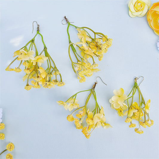 Yellow Flower Earrings | Fabric Flower | Spring Earrings | Floral Earring | Pastel Flowers | May Day Earrings (Copy) (Copy)