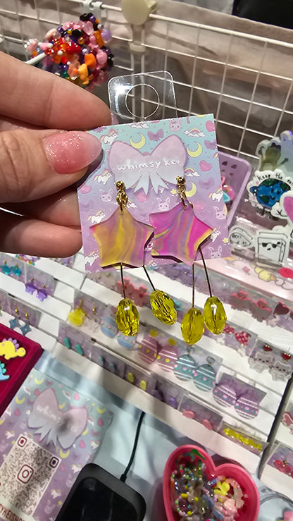 Marble Star Earrings | Mahou Kei Earrings | Fairy Kei | Star Stud Earrings | Pastel Earrings