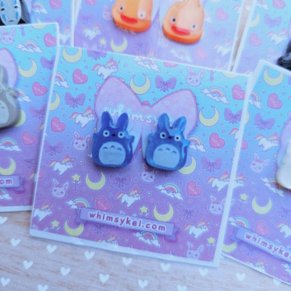 Character Stud Earrings | Anime Inspired Earrings | Cat Earrings | Fire Earrings