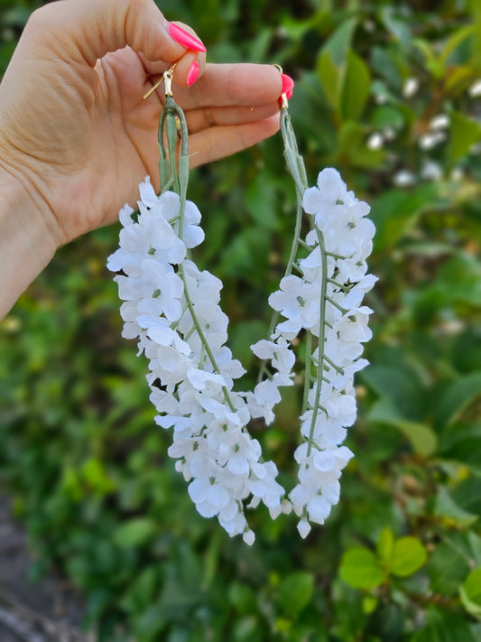 White Flower Earrings | Fabric Flower | Spring Earrings | Floral Earring | Pastel Flowers | May Day Earrings (Copy)