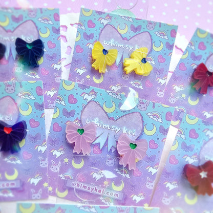 Sailor Moon Bow Stud Earring | Magical Girl Bow Stud Earring | Anime Stud
