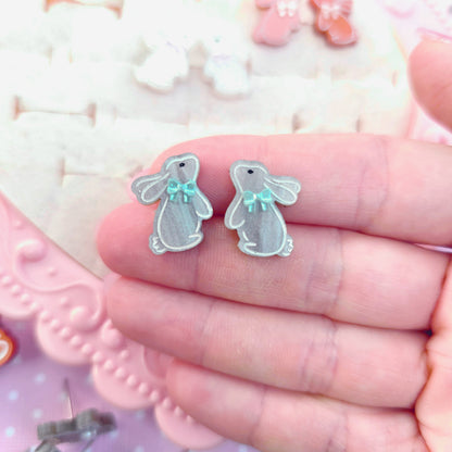 Easter Bunny Studs | Rabbit Studs | White Bunny Earrings | Brown Bunny | Easter Earrings | Easter Studs