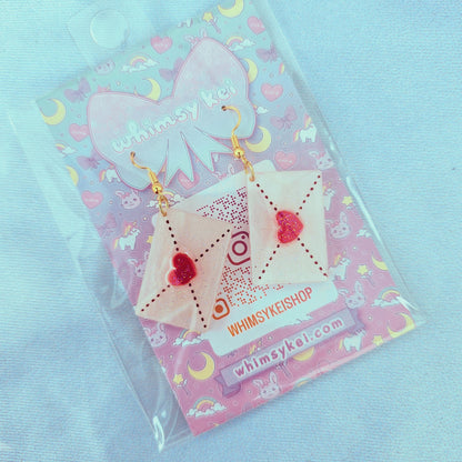 Love Letter Earrings | Valentines Earrings | Loveletter Earrings | Lovecore Earrings