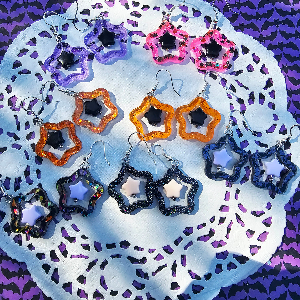 Halloween Star Earrings | Goth Earrings | Gothic Lolita Earrings