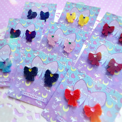 Sailor Moon Bow Stud Earring | Magical Girl Bow Stud Earring | Anime Stud