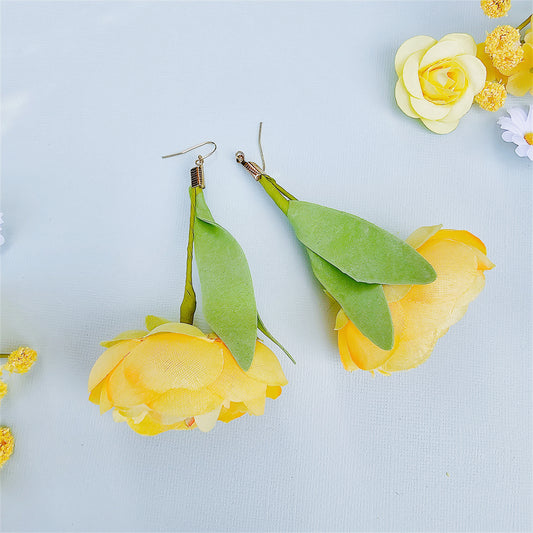 Peony Earrings | Fabric Flower Earrings | Spring Earrings | Floral Earring | Pastel Flowers | May Day Earrings