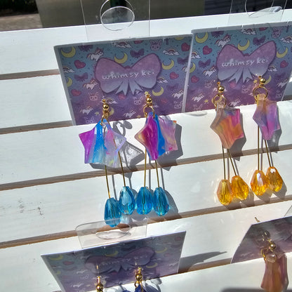 Marble Star Earrings | Mahou Kei Earrings | Fairy Kei | Star Stud Earrings | Pastel Earrings