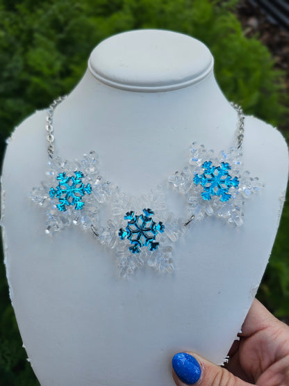 Snowflake Collar Necklace | Statement Winter Necklace | Christmas Necklace | Frozen Necklace | Snow Princess Necklace | Snow Queen Necklace