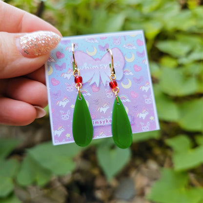 Howl Earrings | Moving Castle Earrings | Wizard Earrings | Green Earrings | Anime Inspired Earrings