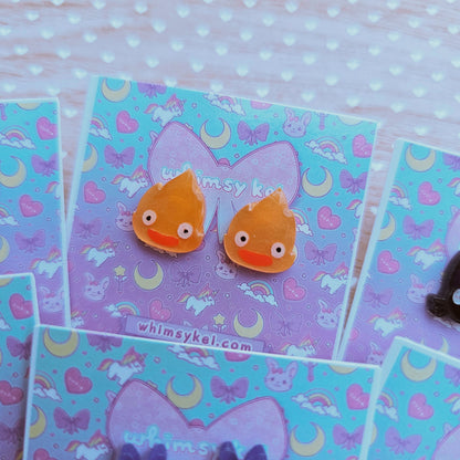 Character Stud Earrings | Anime Inspired Earrings | Cat Earrings | Fire Earrings