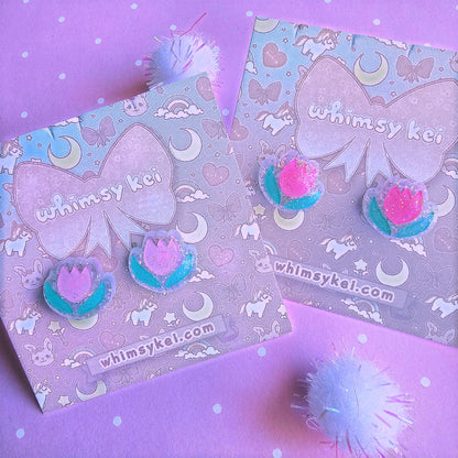 Pastel Tulip Stud Earrings | Flower Earrings | Pink Tulip | Cottage Core Earrings | Spring Earrings | Summer Earrings | Easter Earrings