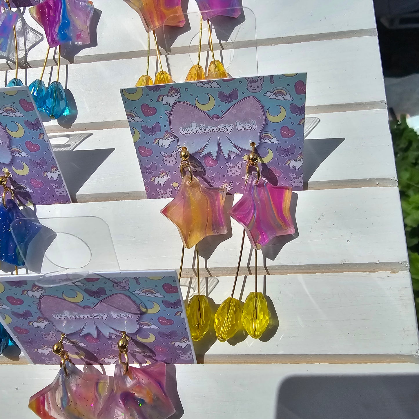 Marble Star Earrings | Mahou Kei Earrings | Fairy Kei | Star Stud Earrings | Pastel Earrings