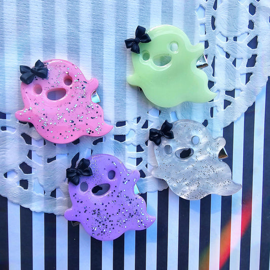 Kawaii Ghost Hair Clip | Glow in the Dark Hair Clip | Halloween Hair Clip | Ghost Clip