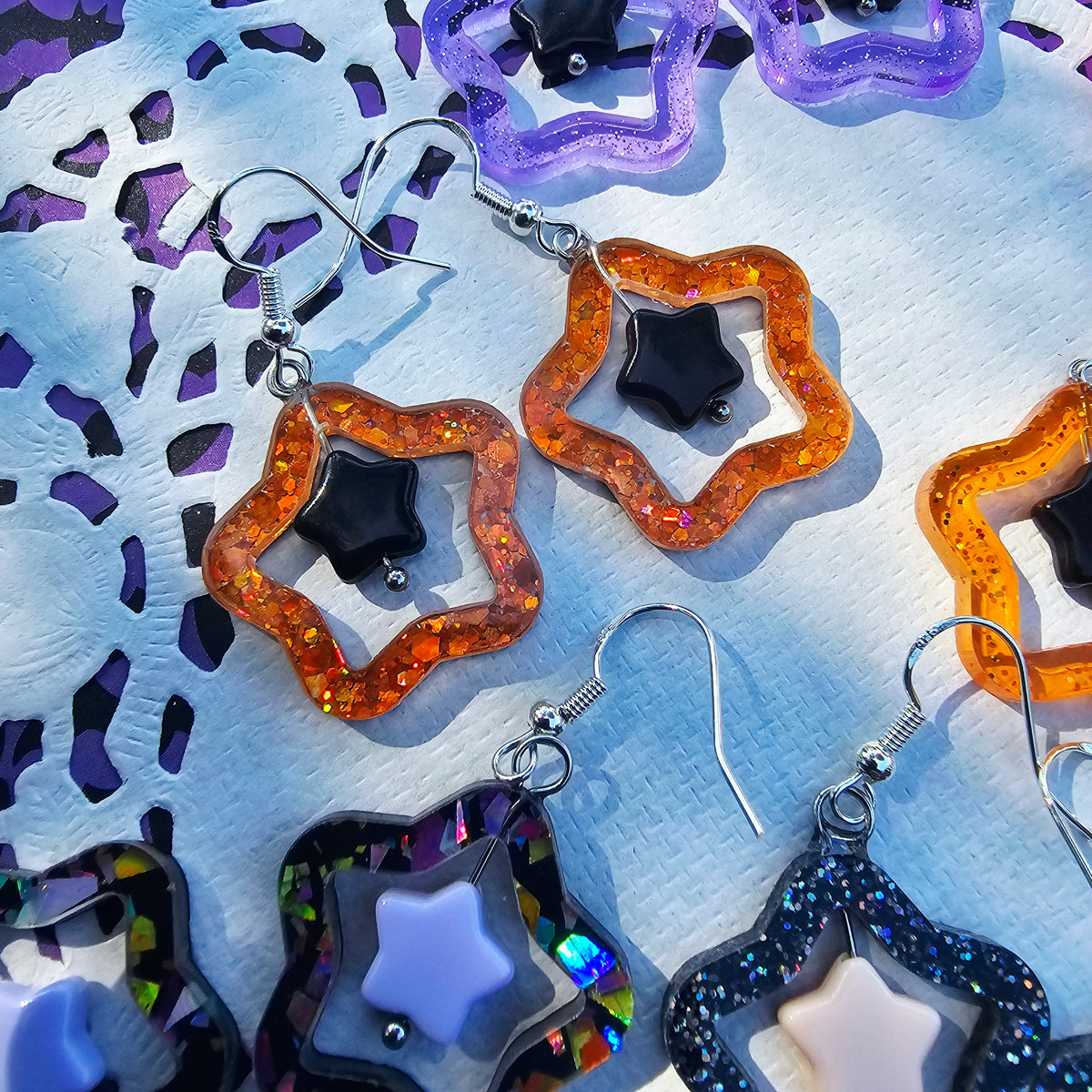 Halloween Star Earrings | Goth Earrings | Gothic Lolita Earrings
