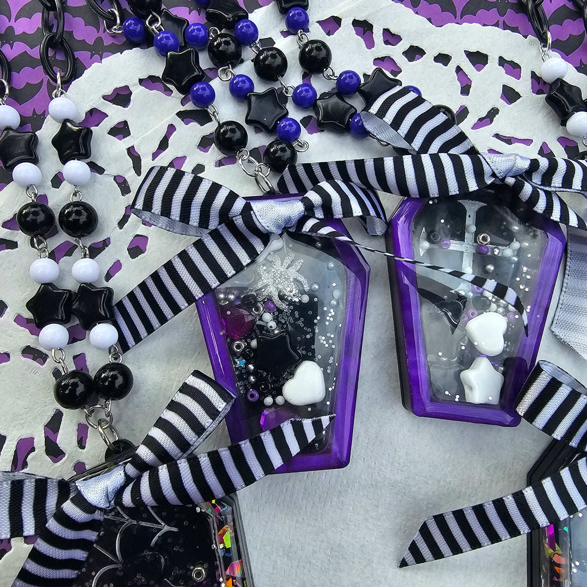 Gothic Coffin Shaker Necklace | Halloween Shaker | Gothic Necklace | Halloween Necklace