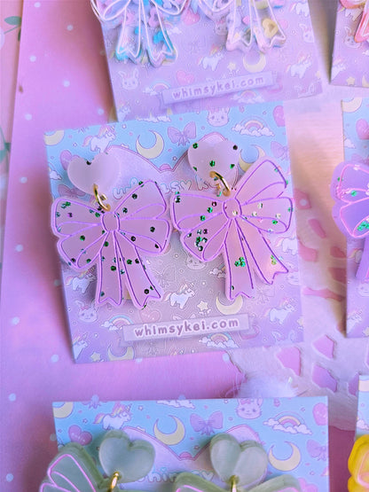 Easter Bow Earrings | Pink Earrings | Lolita Earrings | Statement Earrings | Cottage Core Earrings