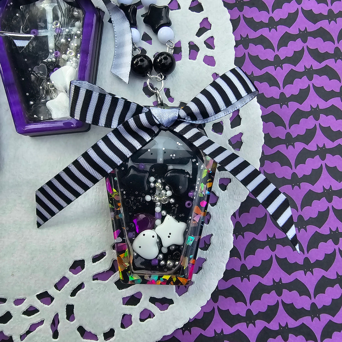 Gothic Coffin Shaker Necklace | Halloween Shaker | Gothic Necklace | Halloween Necklace