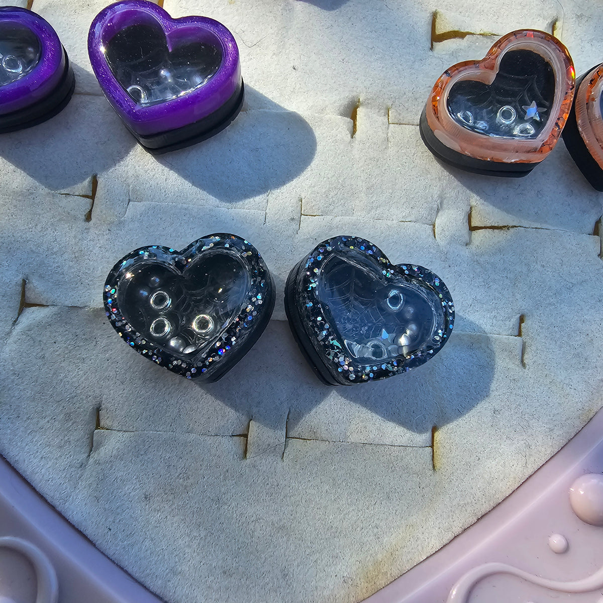 Heart Shaker Earrings | Halloween Heart Earrings | Halloween Earrings | Goth Earrings | Gothic Lolita Earrings