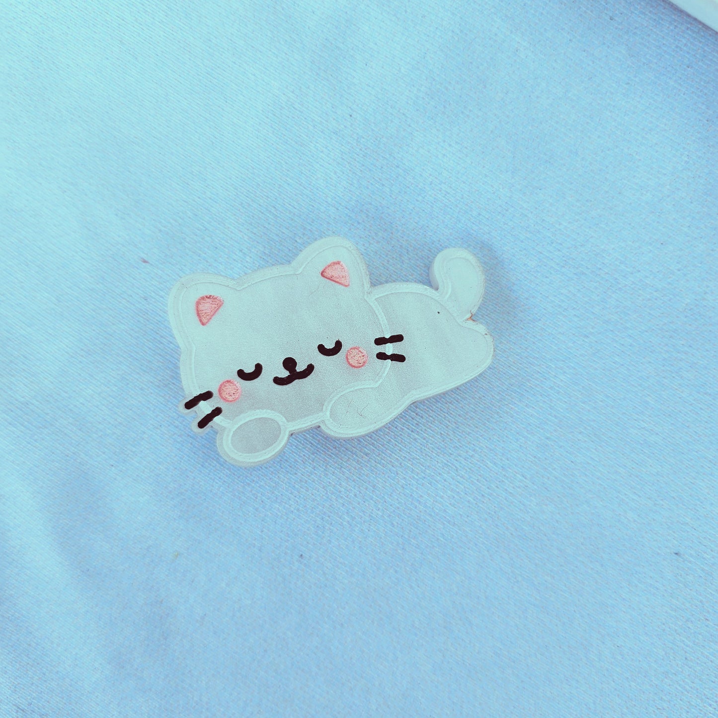 Cat Hair Clip | White Kitty Clip | Valentines Cat Clip | Cute Cat | Kawaii Kitty Hair Clip