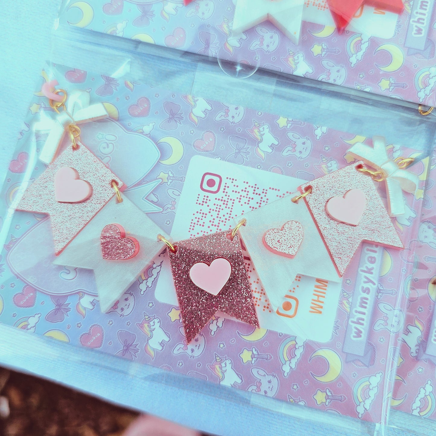 Valentines Banner Necklace | Love Core Necklace | Red and Pink Necklace | Heart Necklace