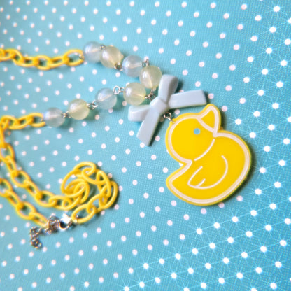 Rubber Ducky Necklace | Yellow Duck Necklace | Kitschy Necklace
